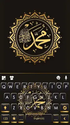 Gold Kaligrafi Keyboard Backgr android App screenshot 0